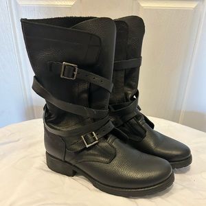Steve Madden bandit black leather boots